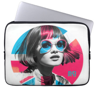 Housse Pour Ordinateur Portable Bold Pop Art Cool Girl Retro Modern British Style