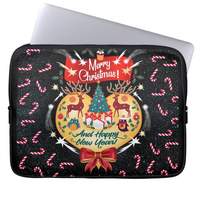 Housse Pour Ordinateur Portable Bonbons de Noël (Devant)