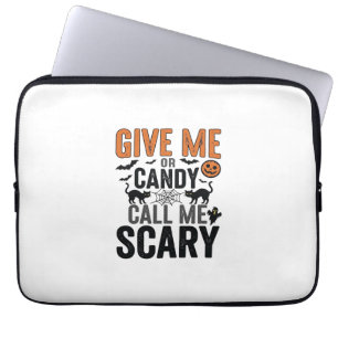 Housse Pour Ordinateur Portable Bonbons d'Halloween ou Appelez-moi Épouvantable Gr