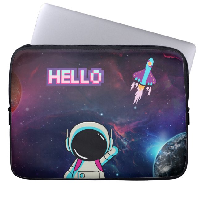 Housse Pour Ordinateur Portable "Bonjour de l'espace" (Devant)