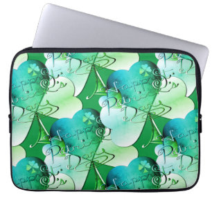 Housse Pour Ordinateur Portable "Bonne Saint Patrick's Day" Écrit à la main avec S