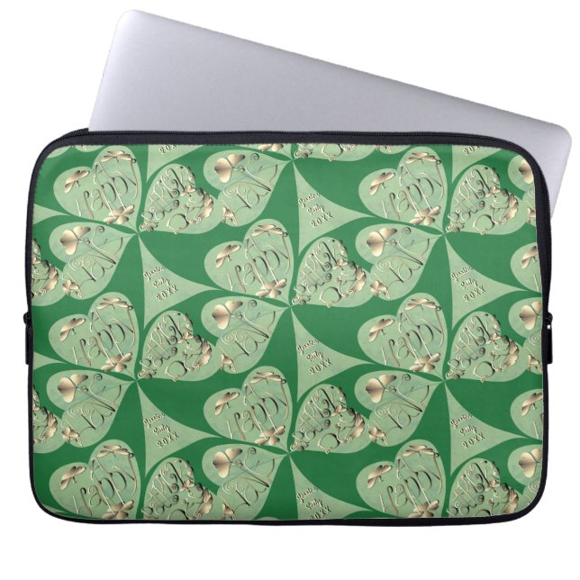 Housse Pour Ordinateur Portable "Bonne Saint Patrick's Day" Shamrock (Devant)