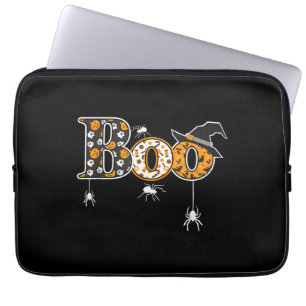 Housse Pour Ordinateur Portable Boo Avec Araignées Et Sorcière Casquette Halloween
