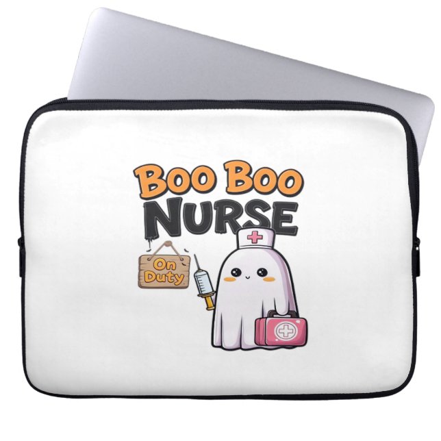 Housse Pour Ordinateur Portable Boo Boo Infirmière En Service Classique T-Shirt (Devant)