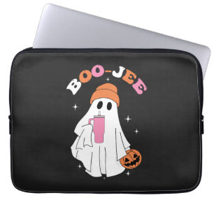 Housse Pour Ordinateur Portable BOO JEE Funny Halloween Ghost Coffee Citrouille