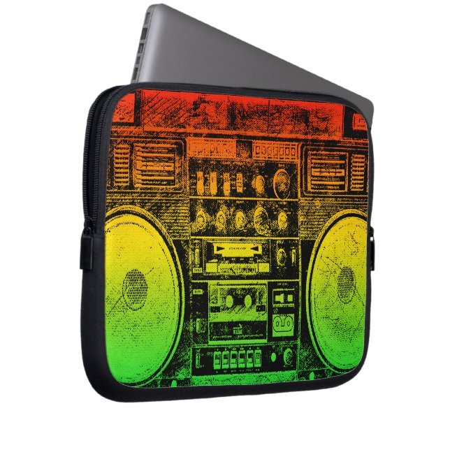 Housse Pour Ordinateur Portable boombox de reggae (Devant droit)