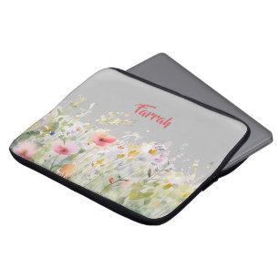 Housse Pour Ordinateur Portable Bordure fleur sauvage personnalisée