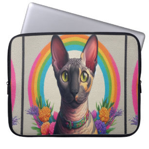 Housse Pour Ordinateur Portable Bordure fleurie colorée de Cornouailles