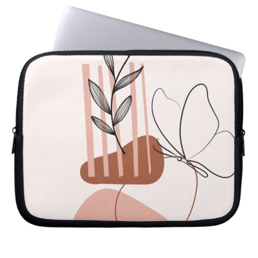 Housse pour ordinateur portable botanique abstrait (Devant)