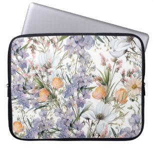 Housse Pour Ordinateur Portable Botanique pastel couleurs fleur sauvage été fleuri