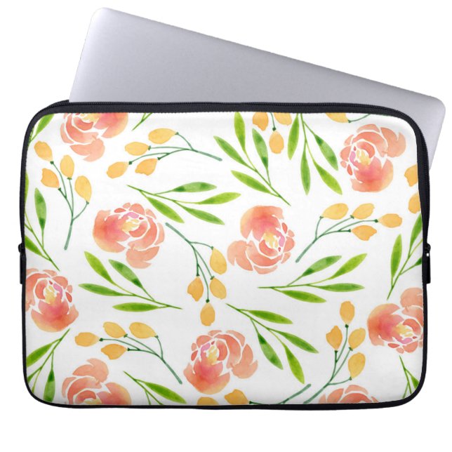 Housse Pour Ordinateur Portable Boucles de fleurs (Devant)