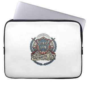 Housse Pour Ordinateur Portable Bouclier de bataille patriotique 1776 Sym inspiré