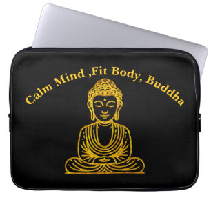 Housse Pour Ordinateur Portable Bouddha doré en pose paisible