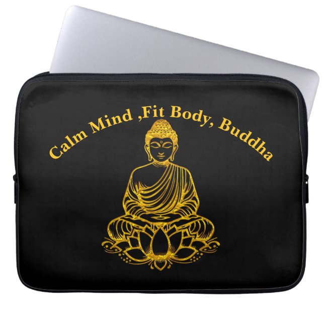 Housse Pour Ordinateur Portable Bouddha en Lotus Pose (Devant)