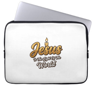 Housse Pour Ordinateur Portable Bougie Jésus Lumière du Monde Chrétien Vector_1