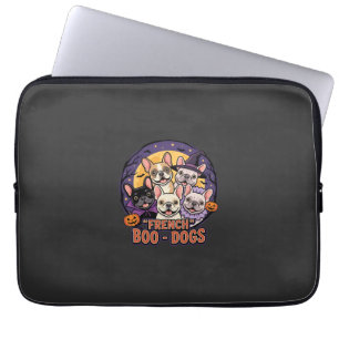 Housse Pour Ordinateur Portable Bouledogue français Halloween Boo Dogs Vector