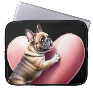 Housse Pour Ordinateur Portable Bouledogue français Saint-Valentin Bouledogue fran