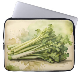 Housse Pour Ordinateur Portable Bouquet de Céleri Frais Aquarelle