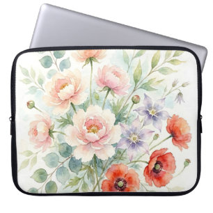 Housse Pour Ordinateur Portable Bouquet de fleurs sauvages de jardin de campagne à