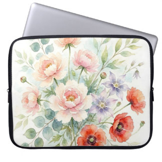 Housse Pour Ordinateur Portable Bouquet de fleurs sauvages de jardin de campagne à