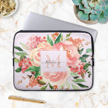 Housse Pour Ordinateur Portable Bouquet floral rose moelleux moderne Monogramme<br><div class="desc">Élevez votre ordinateur portable avec notre pochette d'ordinateur portable Monogram Blush Pink Floral Bouquet élégant et moderne pour femmes.</div>