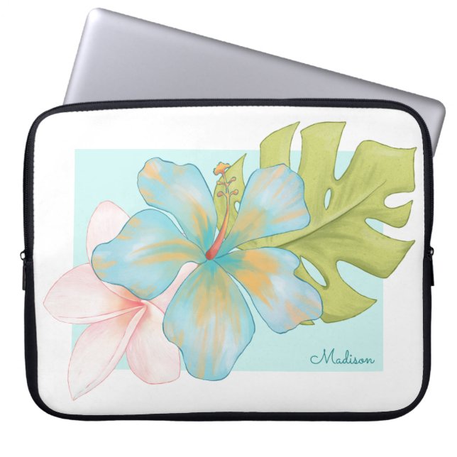 Housse Pour Ordinateur Portable Bouquet floral tropical Pastel (Devant)