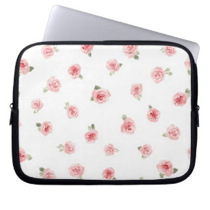 Housse Pour Ordinateur Portable Bourgeon de rose rose aquarelle floral vintage ros