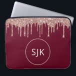 Housse Pour Ordinateur Portable Bourgogne Rose Gold Parties scintillant Drives Mon<br><div class="desc">Blush Pink - Rose Gold et Black Faux Parties scintillant Drips et Élégant Parkle Monogrammed Initials Coque. Ce coque peut être customisé pour inclure votre nom initial et prénom.</div>