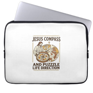 Housse Pour Ordinateur Portable Boussole Jésus et casse-tête Direction de vie Jésu