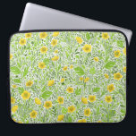 Housse Pour Ordinateur Portable Boutons blancs<br><div class="desc">Bouttercups peints à la main et diverses herbes sauvages</div>