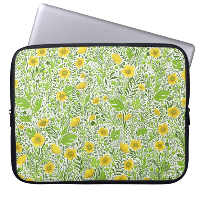 Housse Pour Ordinateur Portable Boutons blancs (Devant)