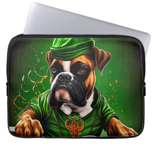 Housse Pour Ordinateur Portable Boxer Chien Conduite Vélo St. Patrick's Day