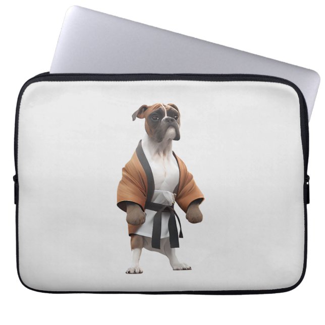 Housse Pour Ordinateur Portable Boxer Dog Jouer Karate, Karate Champion Boxer Dog (Devant)