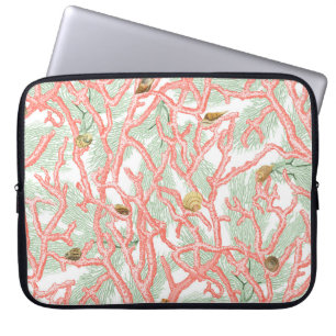 Housse Pour Ordinateur Portable Branches de corail nautique Coquillages