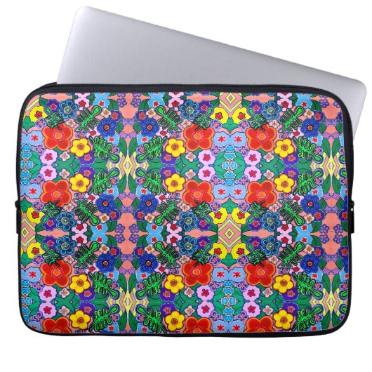 Housse Pour Ordinateur Portable Bright Abstrait Flower Art (Devant)