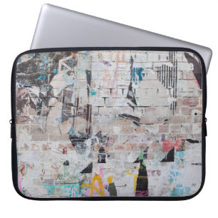 Housse Pour Ordinateur Portable Brique patinée : Mur d'affiches urbaines.