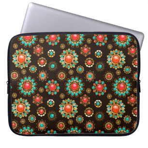 Housse Pour Ordinateur Portable Broches ethniques motif sans couture