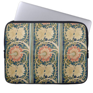 Housse Pour Ordinateur Portable Broderie de soie florale rose antique de William M