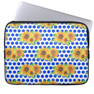 Housse Pour Ordinateur Portable Broderie florale de tournesol