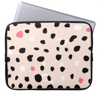 Housse Pour Ordinateur Portable Brosse à encre : Texture artistique