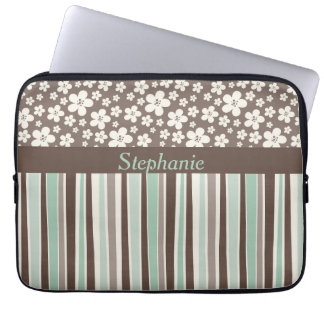 Housse Pour Ordinateur Portable Brown bande florale Manches personnalisées pour or