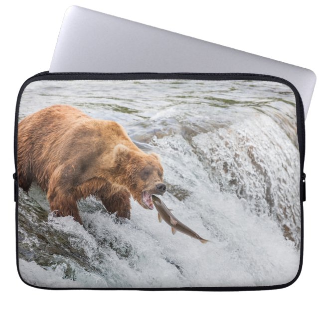 Housse Pour Ordinateur Portable Brown Bear Catches Red Salmon (Devant)