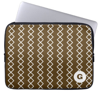 Housse Pour Ordinateur Portable Brown Monogram Geometric Laptop Sleeve