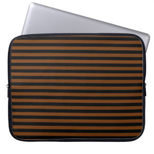 Housse Pour Ordinateur Portable Brown noir rayures Motif sans couleur