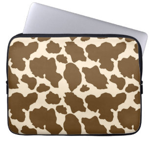Housse Pour Ordinateur Portable Brown Spots Cow Print Farmer Farm Animals Classy