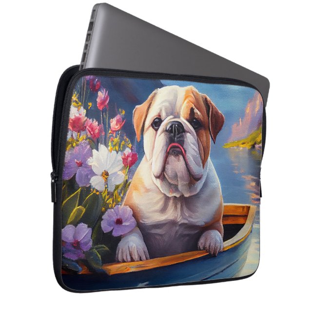Housse Pour Ordinateur Portable Bulldog anglais sur une pagaie : une aventure Pitt (Devant droit)