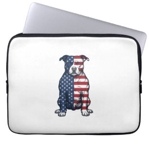 Housse Pour Ordinateur Portable Bulldog Patriotique Gravure Vintage Design Vectori