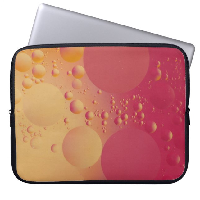 Housse Pour Ordinateur Portable Bulle numérique rose et orange (Devant)