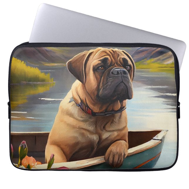 Housse Pour Ordinateur Portable Bullmastiff sur une pagaie : une aventure Pittores (Devant)