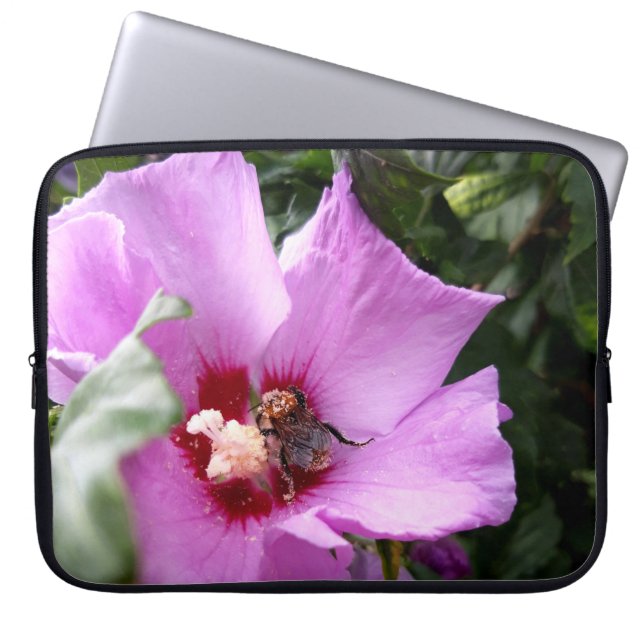 Housse Pour Ordinateur Portable Bumblebebe sur la fleur d'Hibiscus (Devant)